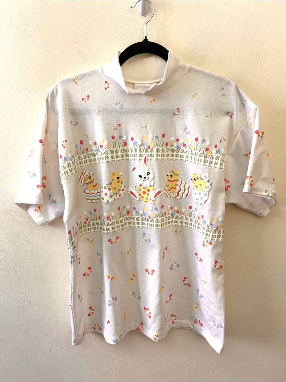 Vintage Spumoni Easter Egg Bunny Rabbit short sleeve shirt size medium